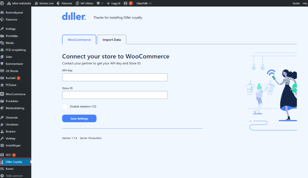 Diller + PCK webshop
