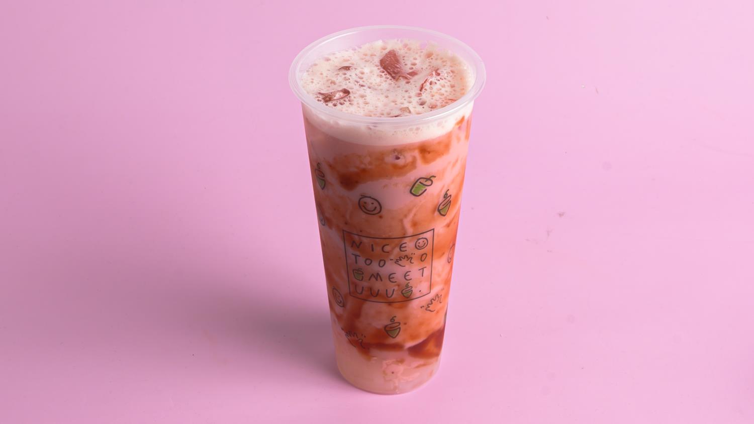 Strawberry Milk Tea - L - Cold 草莓果肉奶茶