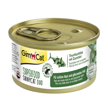 GimCat Superfood ShinyCat Duo Thunfischfilet mit Zucchini, 70 g