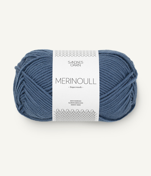 6052 Merinoull - jeansblå
