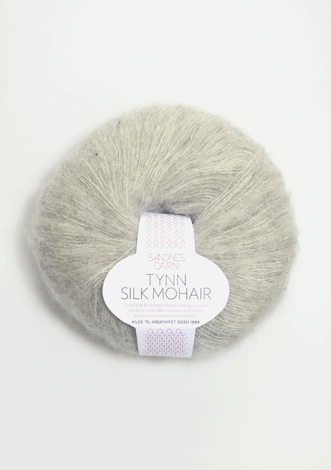 1022 Tynn Silk Mohair - lys grå melert