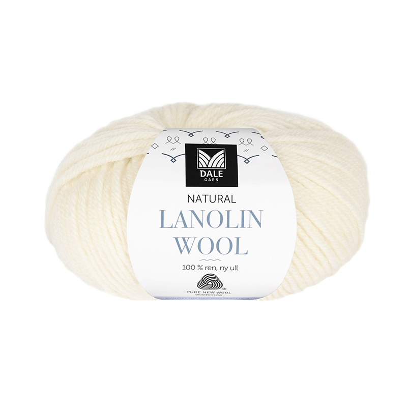 1432 Lanolin Wool - ubleket hvit