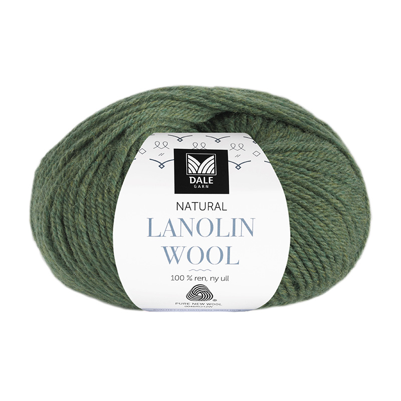 1449  Lanolin Wool - oliven melert