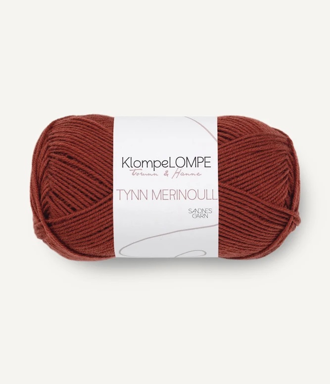 3355 KlompeLompe Tynn Merinoull - rust