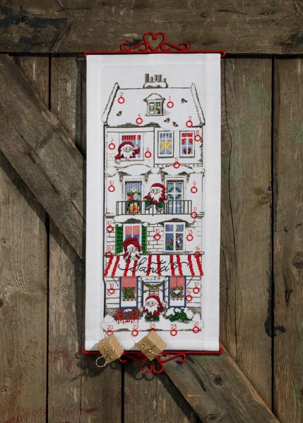 Julenissens hus, adventskalender 32x70cm