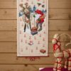 Julenissen og Rudolf, adventskalender 35x67cm