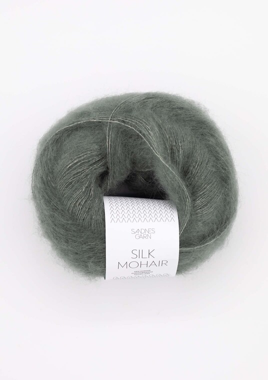 9071 Silk Mohair - støvet olivengrønn