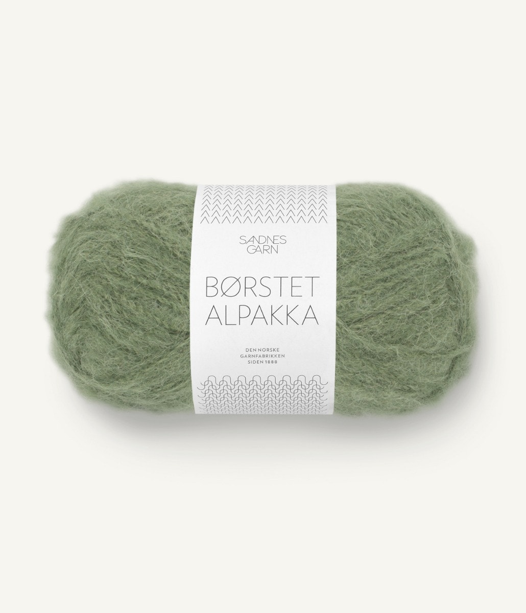 9062 Børstet Alpakka - olivengrønn