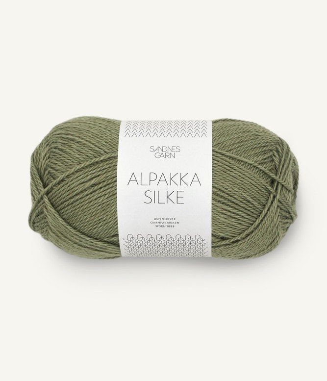 9062 Alpakka Silke - olivengrønn