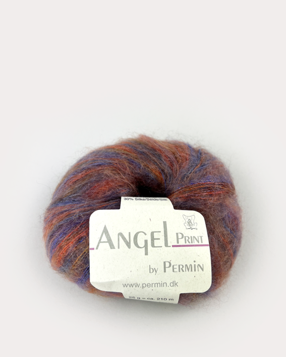 4750 Angel Print - lilla/orange