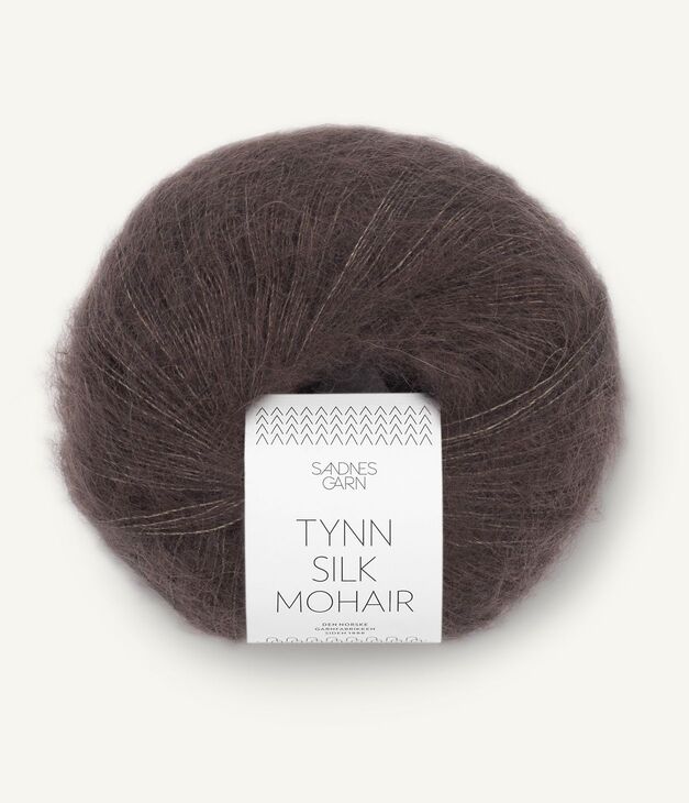 3880 Tynn Silk Mohair - mørk sjokolade