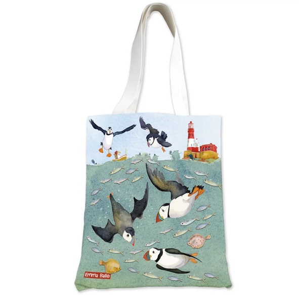 Tote bag - diving puffins