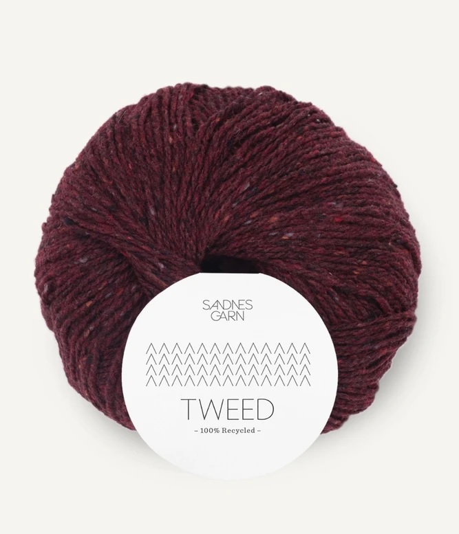 4085 Tweed Recycled - vinrød