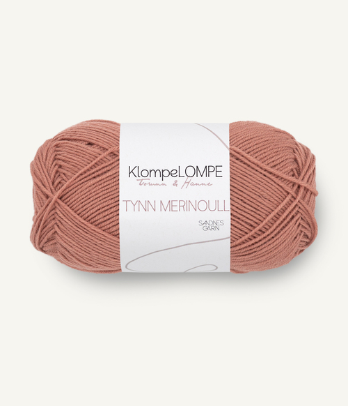 3544 KlompeLompe Tynn Merinoull - brunrosa
