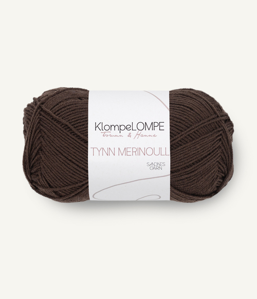3081 KlompeLompe Tynn Merinoull - mørk brun