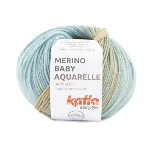 350 Merino Baby Aquarelle - orange/beige/blue