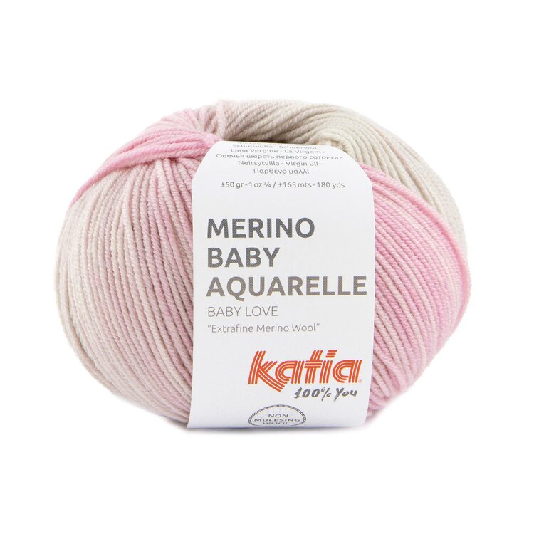 356 Merino Baby Aquarelle - stone grey/beige/rose