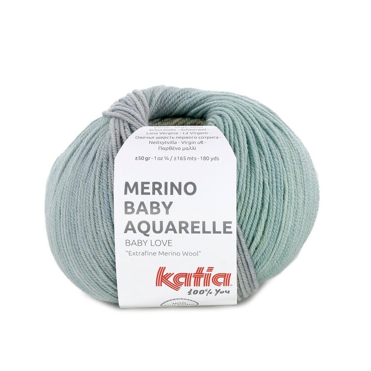 359 Merino Baby Aquarelle - lysblå/beige/mint