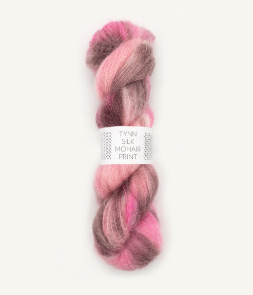 4700 Tynn Silk Mohair print - pink berries