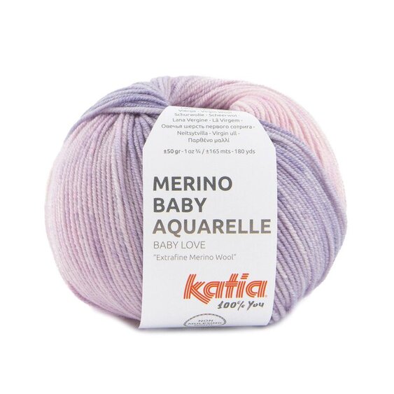 355 Merino Baby Aquarelle - rose/light lilac/dark brown