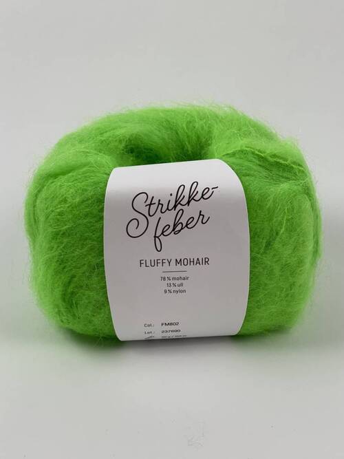 802 Fluffy Mohair - neongrønn