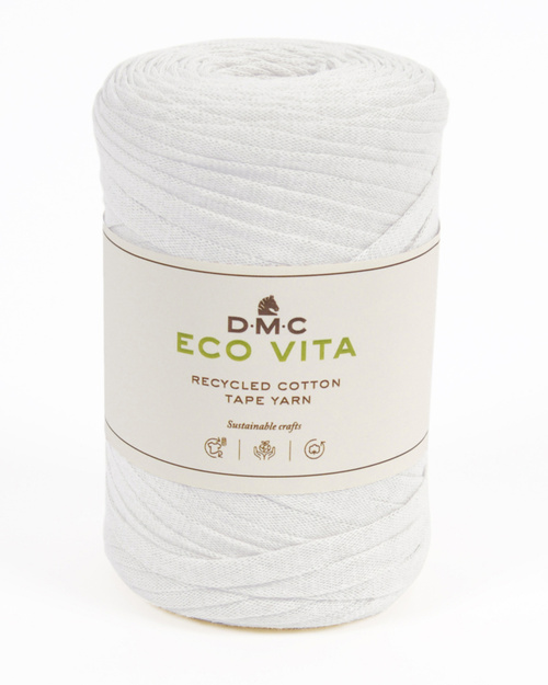 01 Eco Vita Tape Yarn - hvit