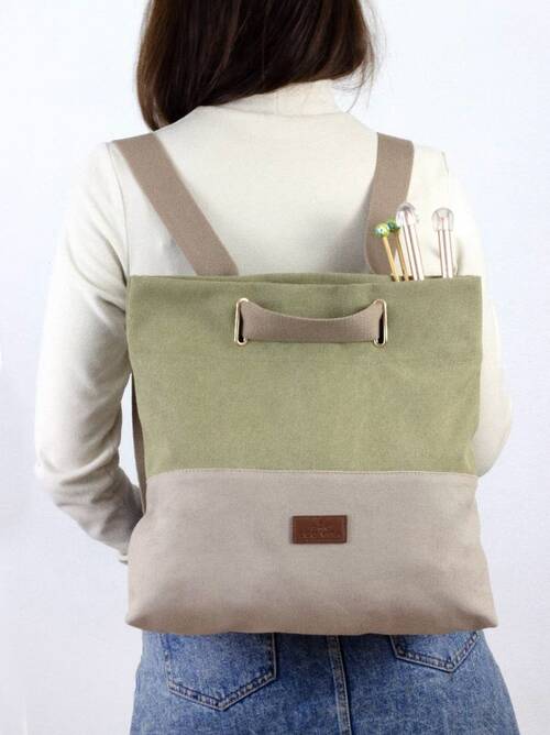 Backpack - khaki/ecru