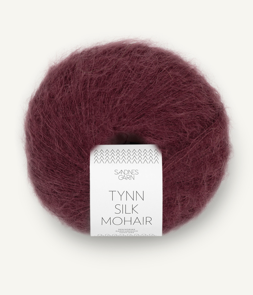 4372 Tynn Silk Mohair - dyp burgunder