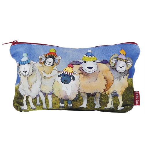 Zipped pouch - happy sheep