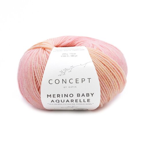 361 Merino Baby Aquarelle - ivory/rose/tangerine