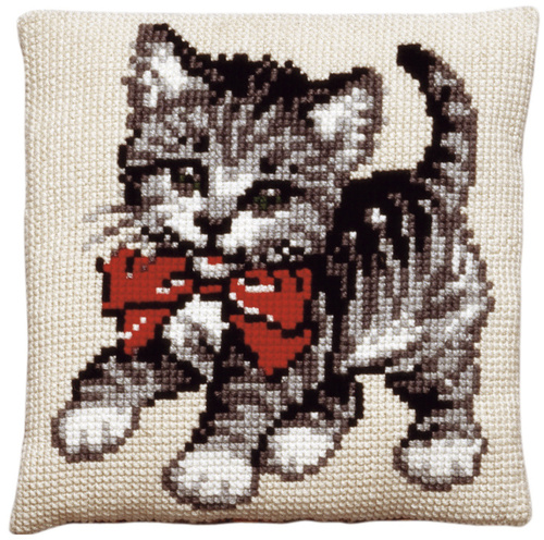 Pusekatt, pute 40x40cm