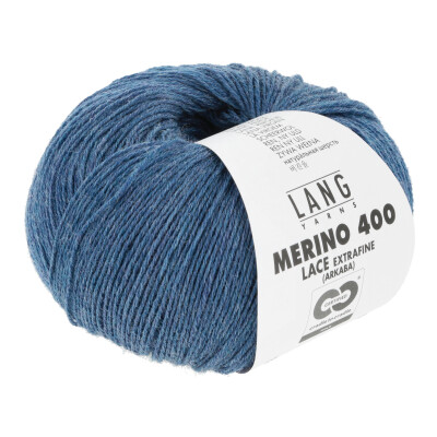 0333 Merino 400 lace - jeans mèlange