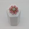 Blingknapp 26mm, blomst rosa