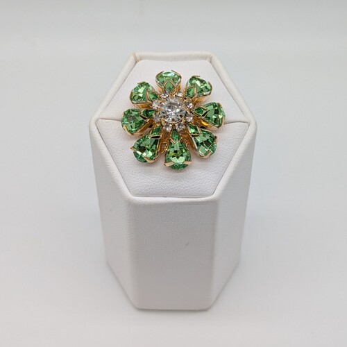 Blingknapp 26mm, blomst lime