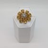 Blingknapp 26mm, blomst lys gul