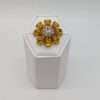 Blingknapp 26mm, blomst sennep