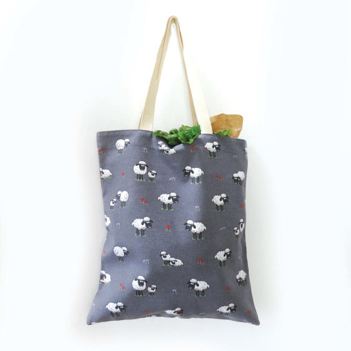Fluffy flock totebag, grå