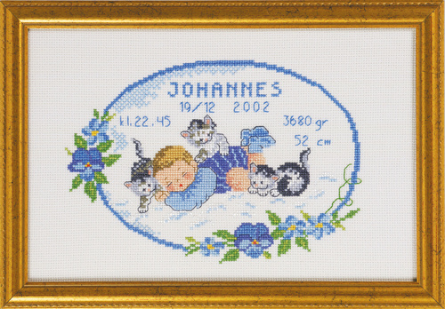 Dåpsbilde Johannes, bilde 29x19cm