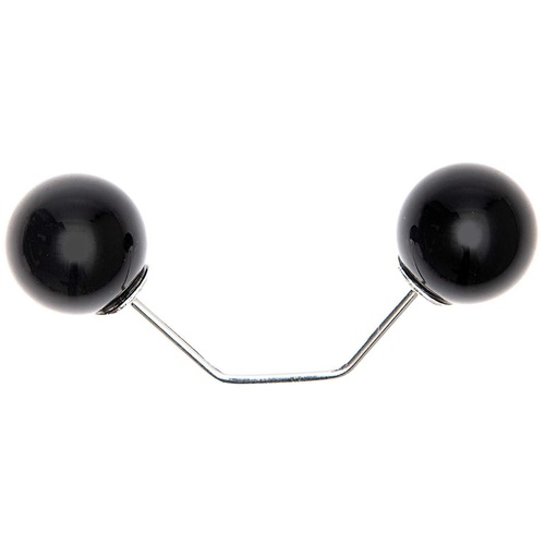 Dobbel perleknapp, 65mm svart