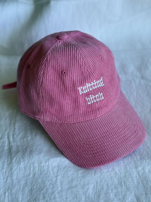 Caps i kordfløyel - knitting bitch, rosa