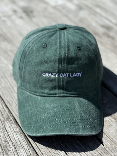 Caps - crazy cat lady, grønn