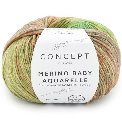 364 Merino Baby Aquarelle - green-turquoise