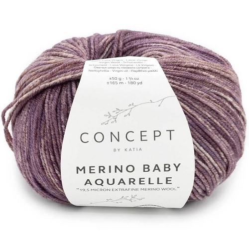 364 Merino Baby Aquarelle - blackberry-camel