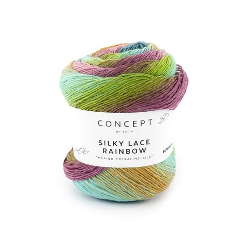 305 Silky Lace Rainbow - water blue/pistachio/rose