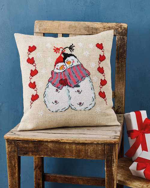 Snøkjærester, pute 40x40cm