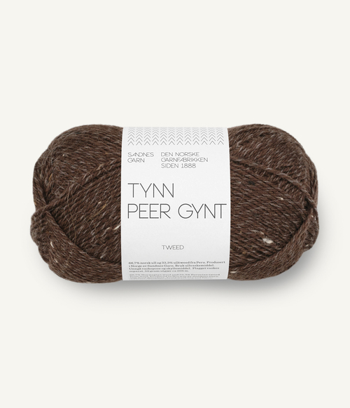 3085 Tynn Peer Gynt - mørk brun m/natur tweed