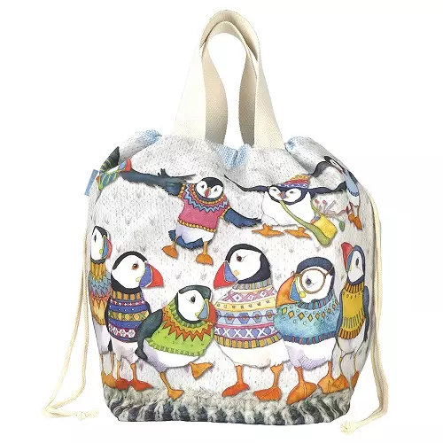Bucket bag m/snøring - woolly puffins
