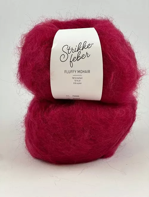 955 Fluffy Mohair - kirsebær