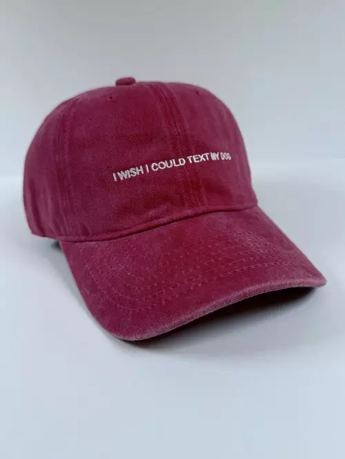 Caps - I wish i could text my dog, vinrød
