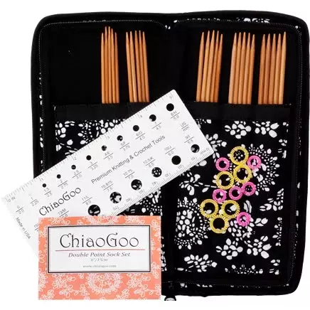 ChiaoGoo strømpepinnesett i bambus, 2.25-3.25 mm